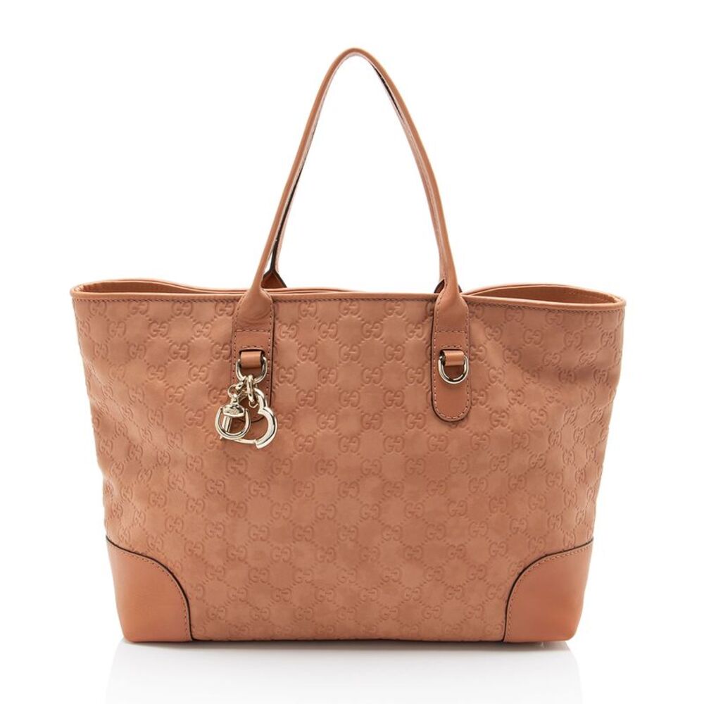 Gucci Guccissima Leather Heart Bit Charm Medium Tote